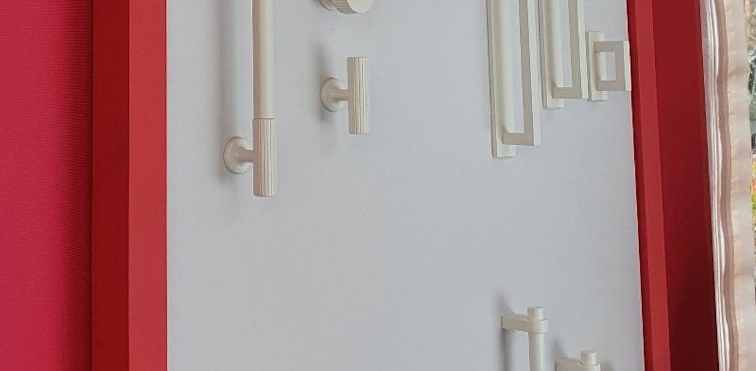 matt white handles at Clerkenwell Design Week