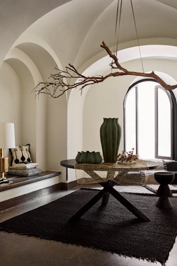 a Zen living room in muted tones