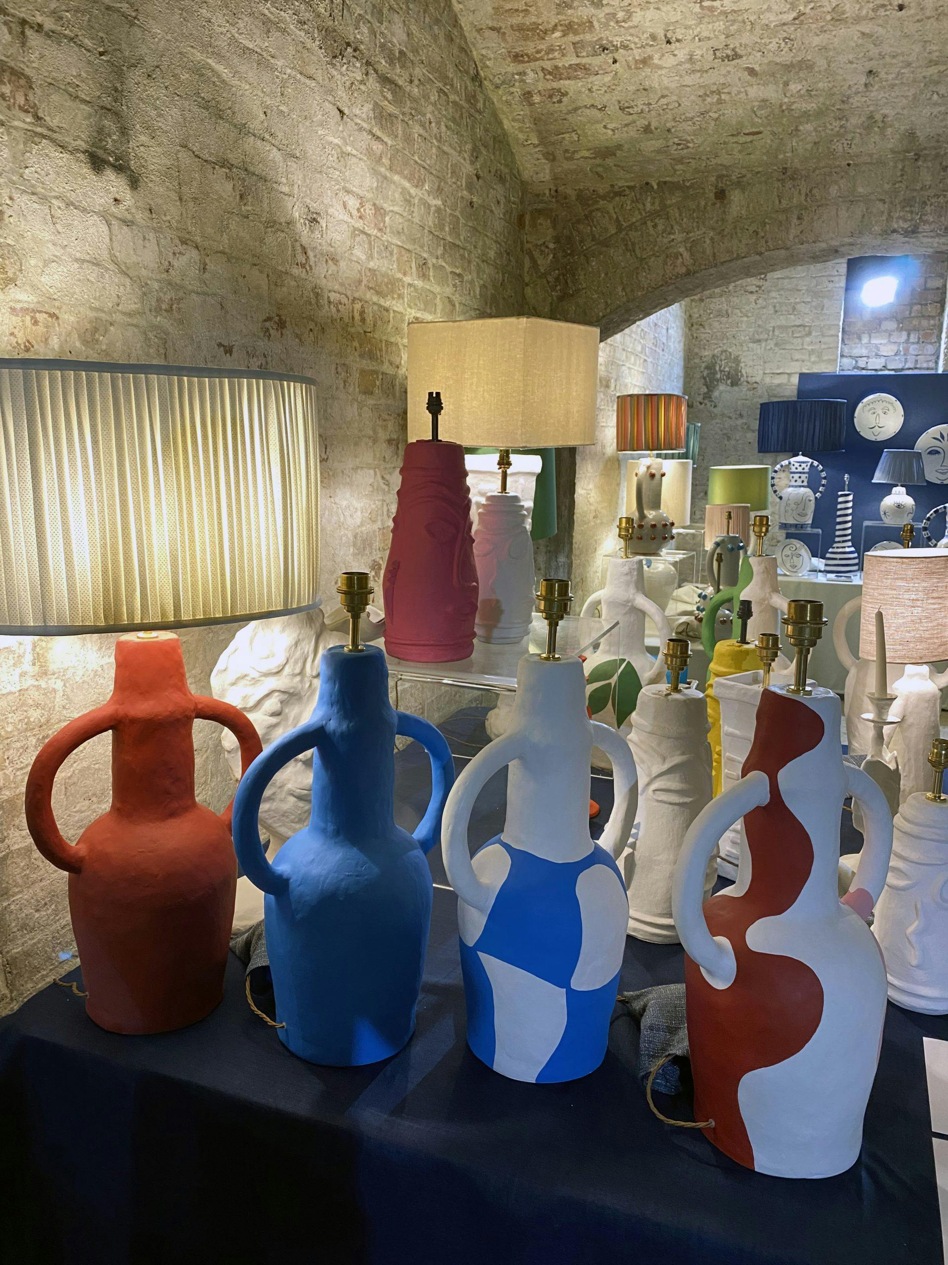 bright vases as an example of colourful interiors