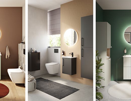 three versions of Root bathroom furniture by Vitra