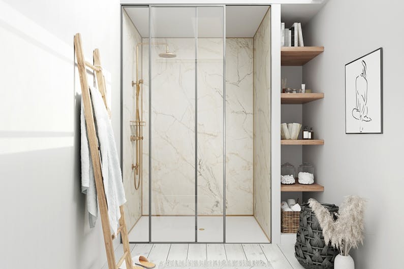 a calm hygge shower room