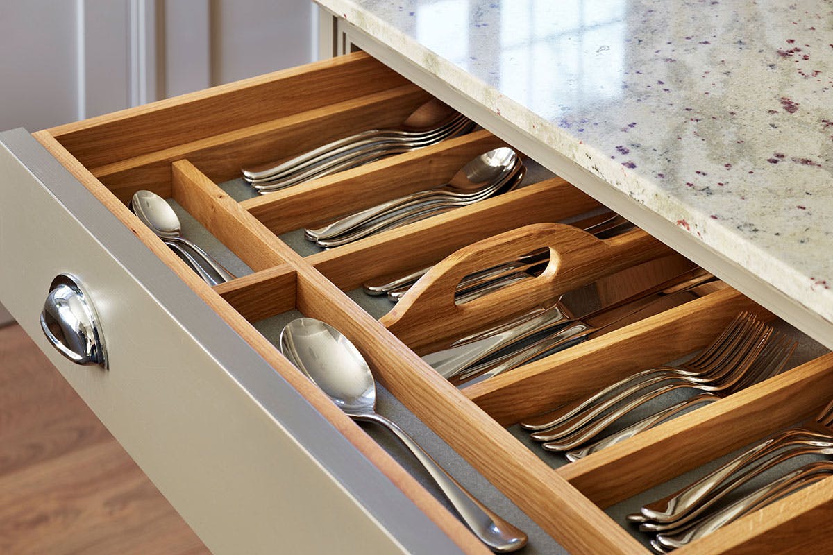 Kitchen storage ideas drawer inlay