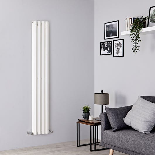 white vertical radiator