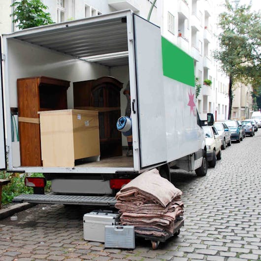 a van moving house