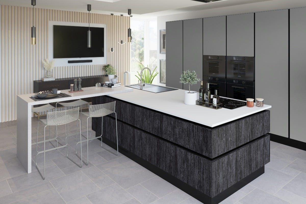 kitchen units in handleless style