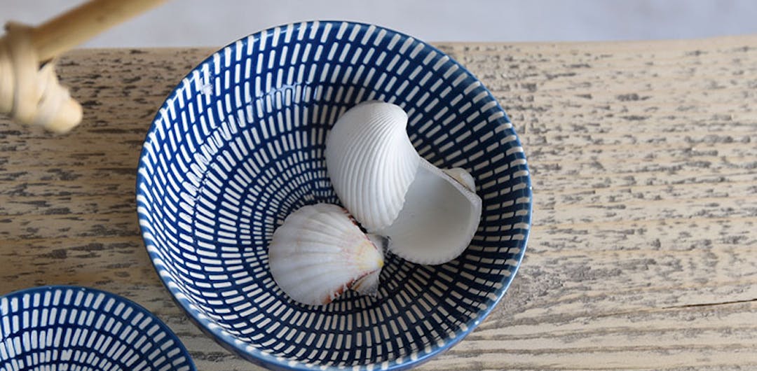 small blue coastal grandmother-themed bowl