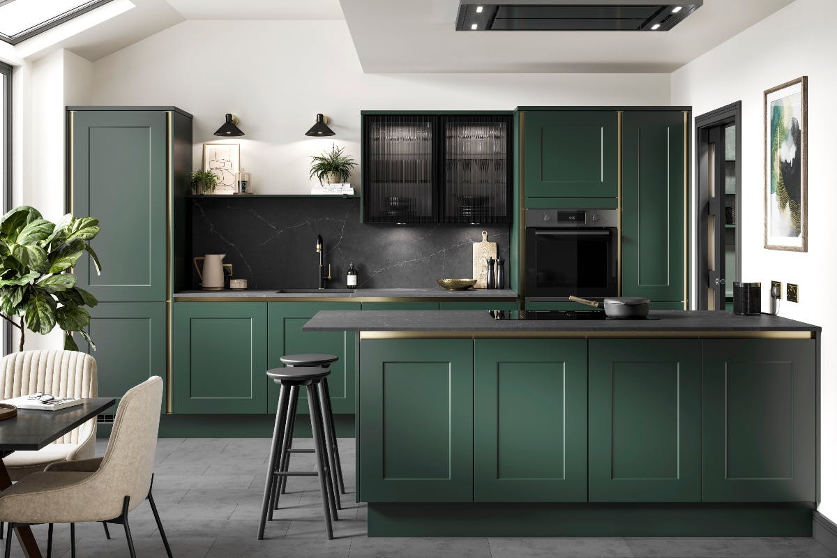 kitchen units in handleless panelled style