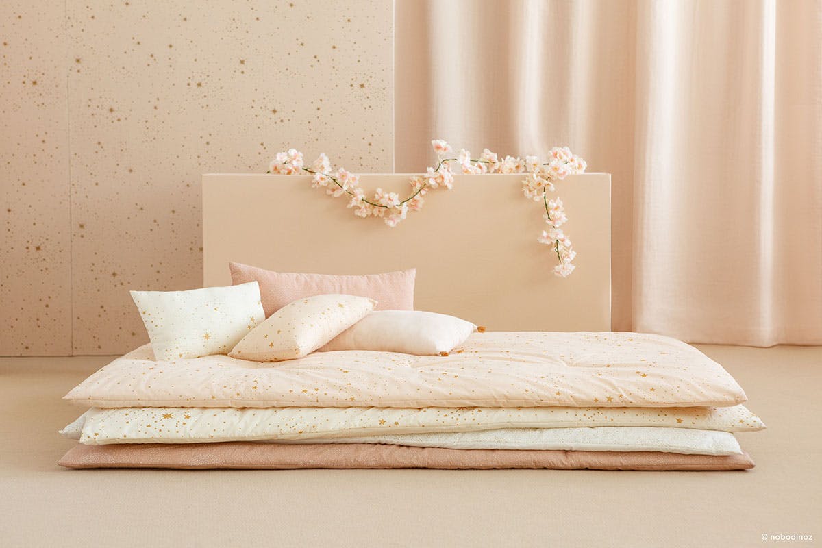 peach and pink gold futons