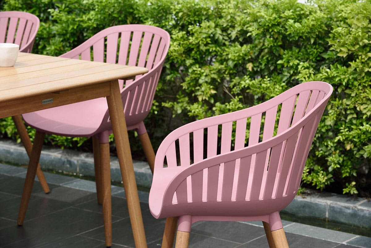 pink garden chairs